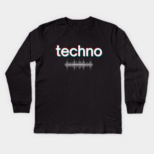 Techno Music Kids Long Sleeve T-Shirt